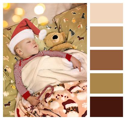 Baby Boy Sleeping Christmas Christmas Eve Image